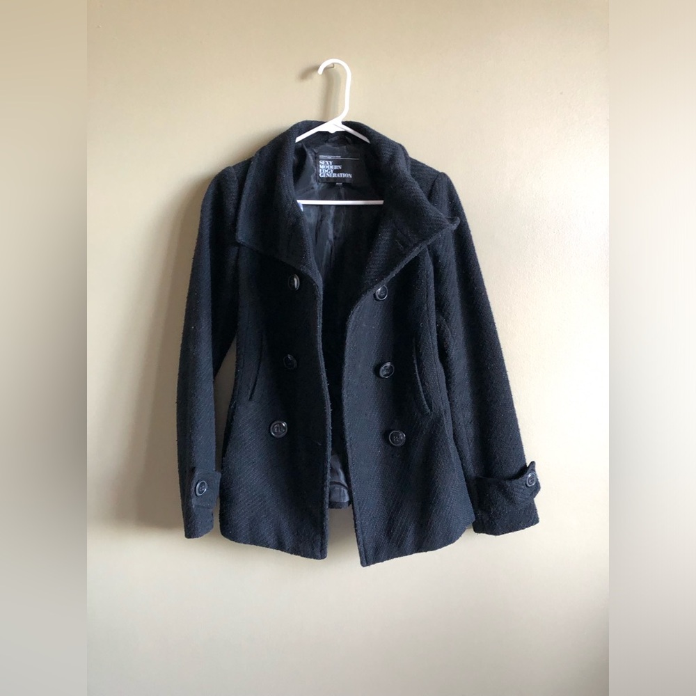 Urban Behavior Women Black Peacoat Size XS